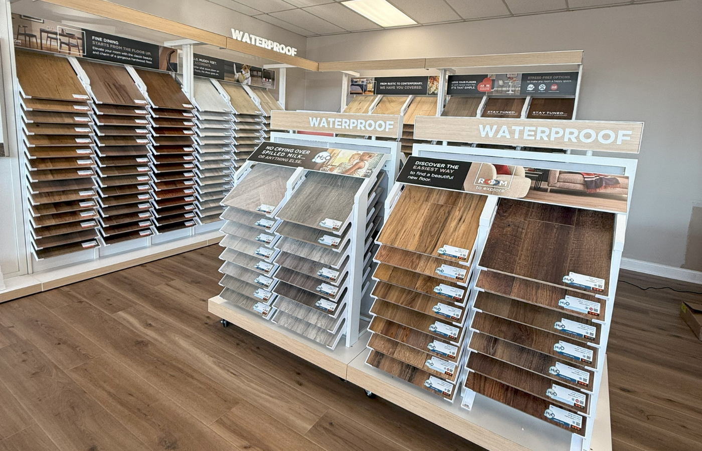 Retail 2.0 Waterproof Flooring Display at MDG Flooring America