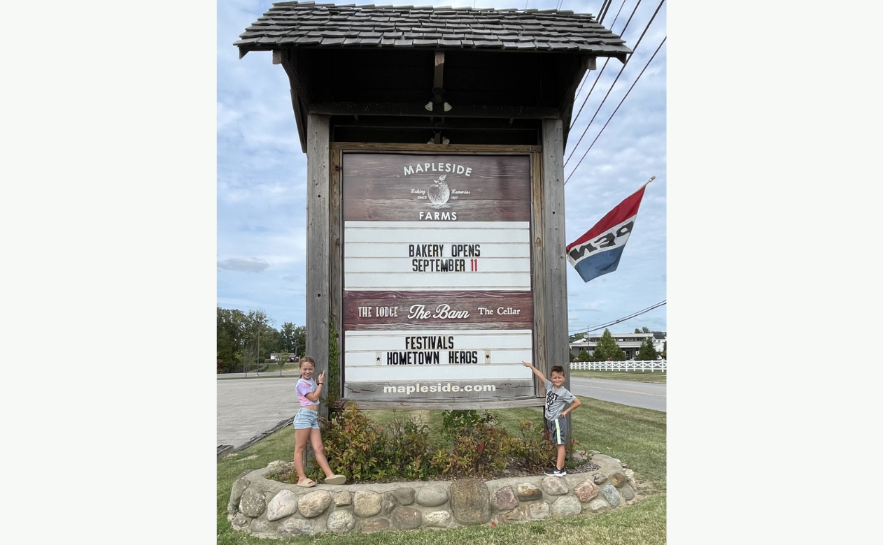 Mapleside Farm's sign