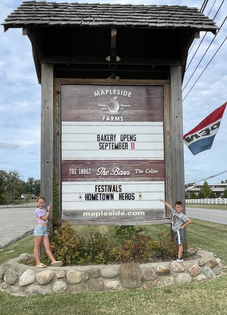 Mapleside Farm's sign